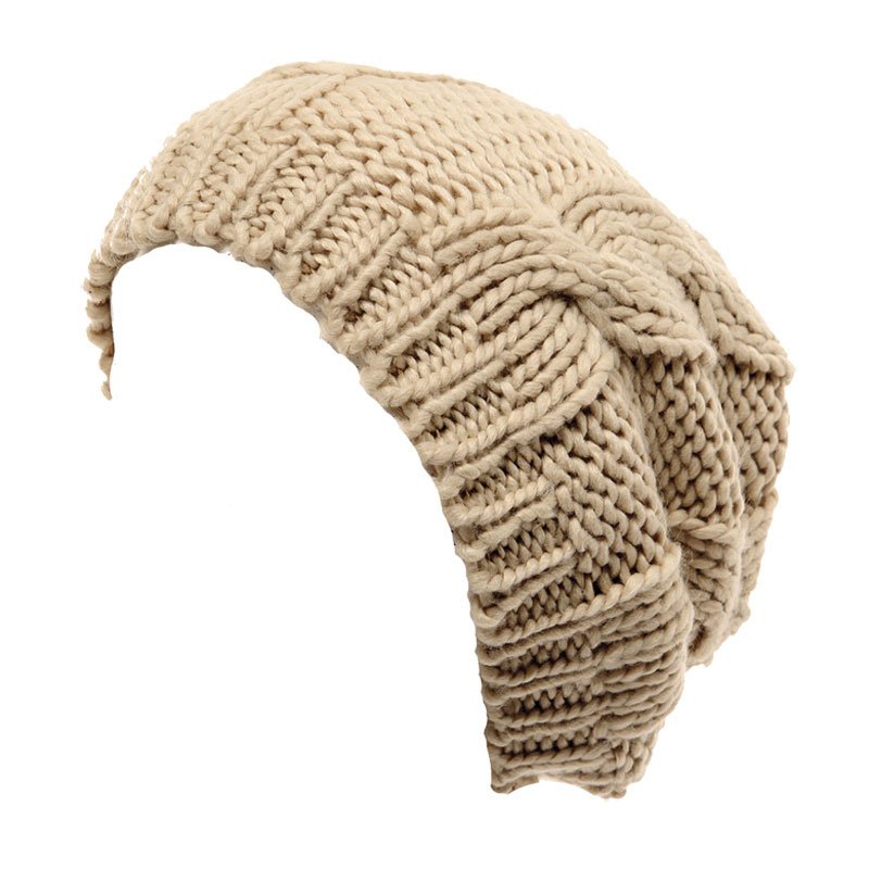 A765 - womens cable knit baggy beanie - SSP Hats